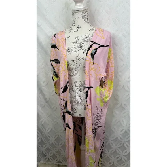 Anthropologie Pastel Floral Kimono Cardigan - Picture 6 of 12